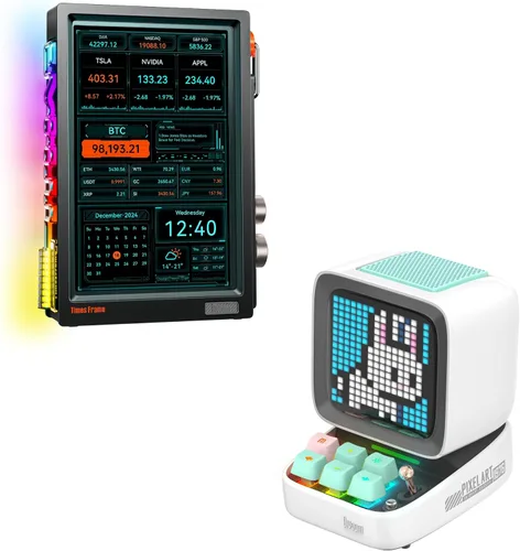 Divoom Times Frame - Marco de fotos digital de 10.1 pulgadas y altavoz Bluetooth portátil para juegos Ditoo Pixel Art