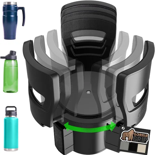 GORILLA GRIP En Espera de Patente Expansor de Portavasos para Coche, Mantiene Tazas Grandes de Bebidas Seguras, Expande para Ajustarse a Yeti,
