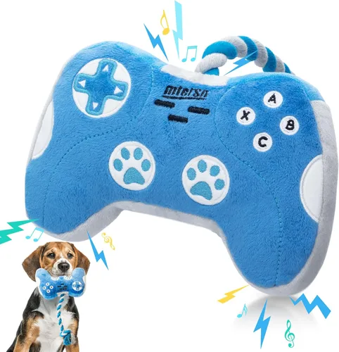 Miniatura 12 de MTERSN Juguetes chirriantes para perros: juguete interactivo de peluche para perros con papel arrugado completo y lindos juguetes masticables