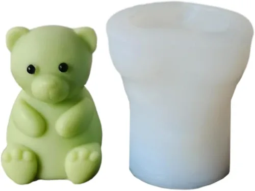 Miniatura 2 de Paquete de 2 moldes de velas de osos de dibujos animados de osos mentirosos, molde de silicona Ainimal para jabón, cera de soja, resina epoxi