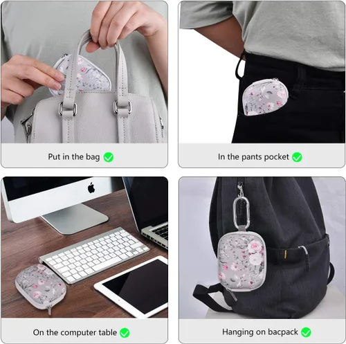 Miniatura 7 de Funda para auriculares, AIRSPO Airpods 4 Funda Airpods Pro 3ª generación Organizador de auriculares Funda de transporte Bolsa de almacenamiento