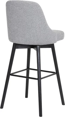 Miniatura 6 de Armen Living Sicily Modern Farmhouse Taburete giratorio de madera negra de 30 pulgadas de altura de asiento para encimera de isla de cocina en tela