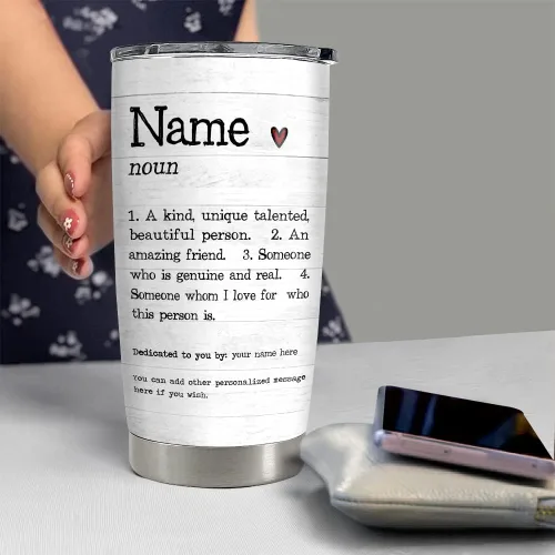 Miniatura 4 de SANDJEST Taza personalizada para mejor amiga Definición de mejor amiga Tazas de 20oz 30oz con tapa, regalo para mujeres, niñas, mejores amigas