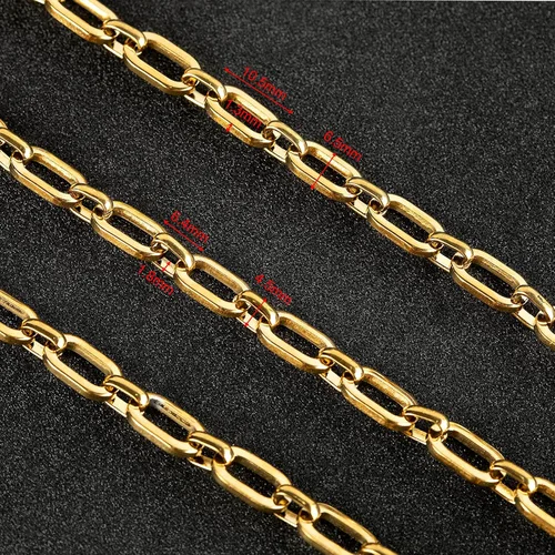 Miniatura 3 de UMAOKANG Cadenas de collar chapadas en oro para hacer joyas, cadena de clip de acero inoxidable 304 a granel con cierres de langosta y anillos Rolo
