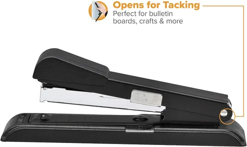 Miniatura 7 de Bostitch Office B8 PowerCrown - Engrapadora de viaje y escritorio, capacidad de 30 hojas, metal duradero, color negro.