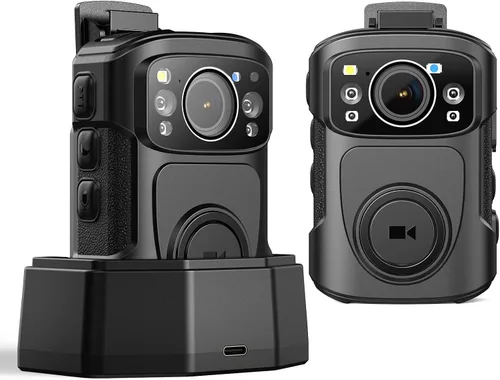 BOBLOV Cámara corporal B4K5 4K, 3400 mAh IP68 impermeable GPS Policía 128 GB Cámaras corporales para grabación de video de 11 horas (solo 1080P),