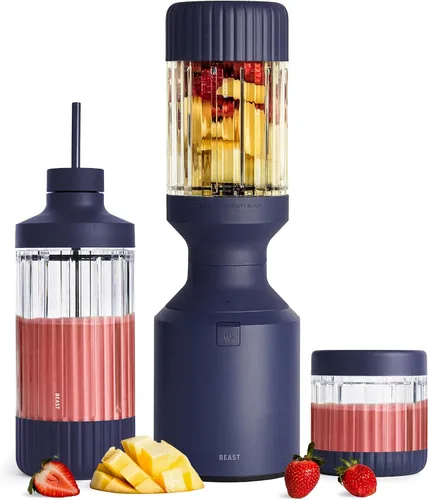 Miniatura 13 de Beast Mega 1200 Acero inoxidable Batidora de encimera de alta calidad Batidos, batidos, salsas, salsas porciones Lg Mezcla hielo + frutas