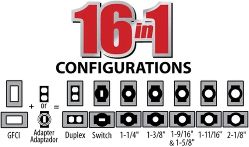 Miniatura 6 de Cubierta impermeable Hubbell-Bell plana y ampliable para dispositivo de plástico con 16 configuraciones en 1., ML450Z