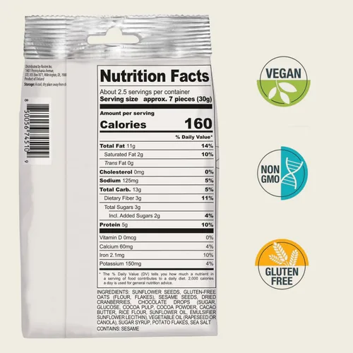 Miniatura 2 de ROSTEN SeedBoost - Galletas de semillas (paquete de 8) sabor a arándano y chispas de chocolate, veganas, sin OMG, sin gluten (2.5 onzas cada una)