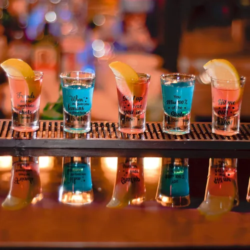Miniatura 4 de Kigeli 48 vasos de chupito divertidos para adultos, vasos de chupito de acrílico para fiestas, 1.2 onzas, mini taza, regalos de fiesta, invitados