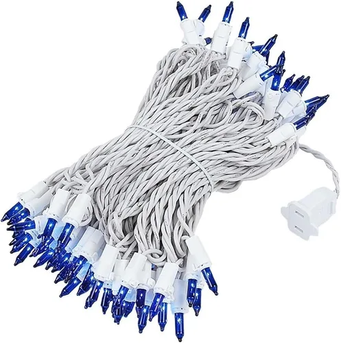 Miniatura 16 de Novelty Lights - Cadena de 100 mini luces incandescentes con bulbo, 50 pies, espaciadas cada 6 pulgadas, con cable blanco, con certificación UL