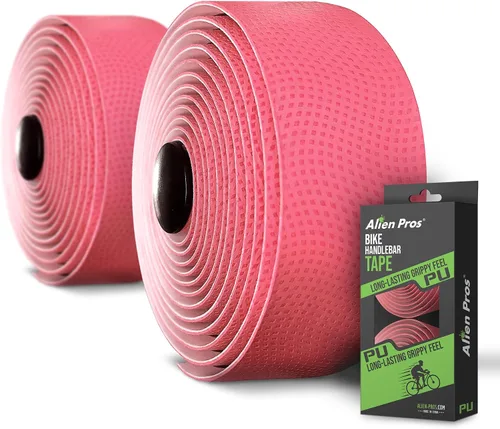 Miniatura 11 de ALIEN PROS Cinta para manillar de bicicleta de poliuretano (juego de 2) negro, rojo, blanco, rosa, azul, mejora el agarre de tu bicicleta con estas