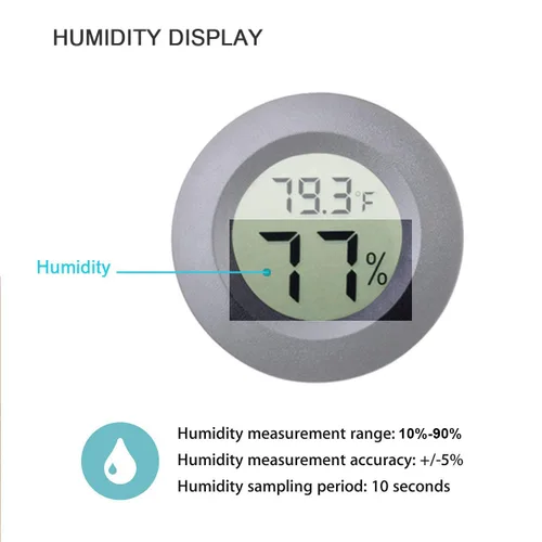 Miniatura 4 de Paquete de 2 mini termómetro higrómetro Fahrenheit o Celsius, monitor LCD digital para habitación interior, medidor de temperatura de humedad