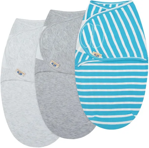 Miniatura 8 de BlueSnail Mantas ultra suaves para recién nacidos, fáciles de envolver, manta ajustable de algodón para bebé (0-3 meses, 8-13 libras, juego gris)