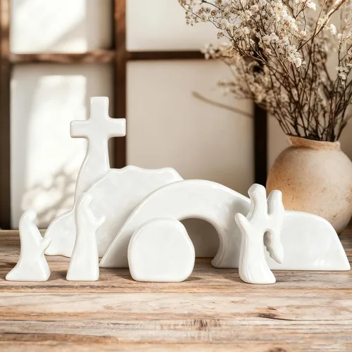 Miniatura 9 de NEROSUN - Juego de escenas de la Natividad, 13 figuras de madera en miniatura de la Sagrada Familia y el pesebre, figuras minimalistas, bohemias