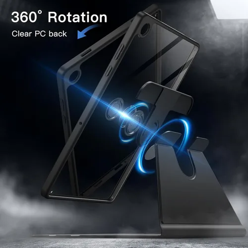 Miniatura 3 de JETech Funda giratoria para Samsung Galaxy Tab A11+/A11 Plus, rotación de 360 grados, cubierta protectora con soporte transparente, visión Negro