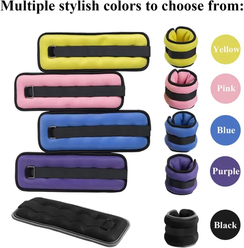 Miniatura 7 de Pesas de tobillo/muñeca, pesas pequeñas para mujeres y niños, equipo de ejercicio con correas ajustables para fitness, gimnasio, baile, caminar