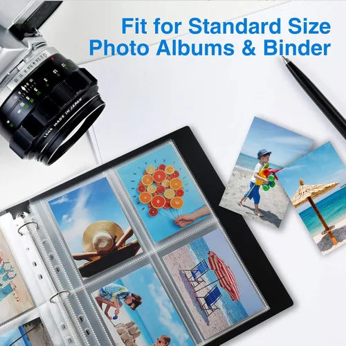 Miniatura 7 de Sooez Paquete de 30 fundas de fotos para carpeta de 3 anillos (240 imágenes), 3.5 x 5, protectores de páginas de plástico resistentes, fundas