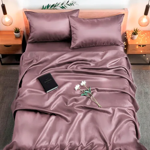 Miniatura 10 de Colorado Home Co SUNDAYSILKS Sábanas 100% seda de morera 4 sábanas de seda pura Tamaño Queen Juego de cama de seda natural orgánica de grado