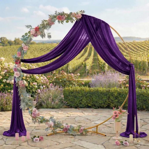 Miniatura 3 de MDS Paquete de 1 panel de cortina de arco de boda (30 pulgadas de ancho x 30 pies de largo) tela de gasa transparente para boda, ceremonia, Cadbury