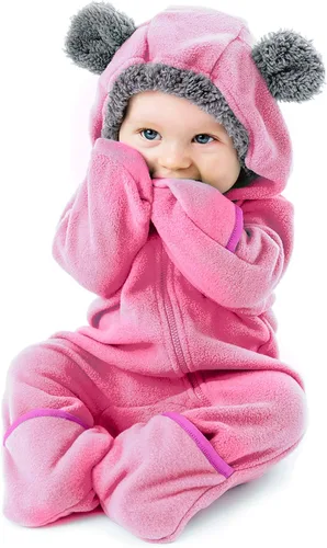 Miniatura 55 de Enterizo de vellón para bebé, rómper de una sola pieza con capucha para niños, ropa para exteriores, chaqueta infantil