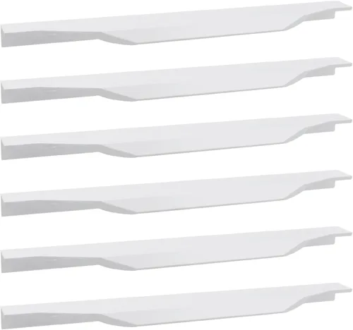 Miniatura 33 de Tiradores negros de 3.94 pulgadas para gabinete, 6 unidades, espacio entre agujeros de 2.52 pulgadas, tiradores de borde de aleación de aluminio