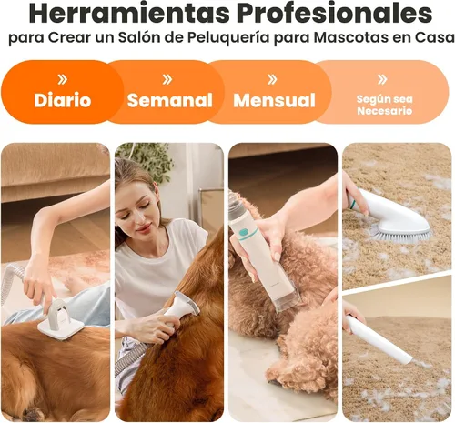 Miniatura 3 de Neakasa P1 Pro Kit de Aseo para Mascotas y Aspiradora con Succión del 99% del Pelo de Mascotas, Cortadoras Profesionales con 5 Herramientas de Aseo