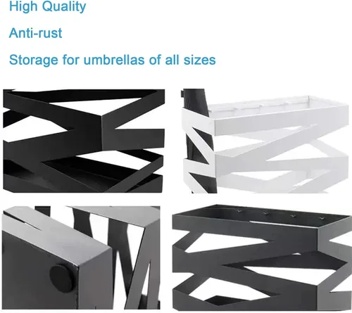 Miniatura 5 de Soporte para paraguas para interiores, geométrico y moderno, de metal, independiente, soporte de almacenamiento para el hogar, oficina, pasillo