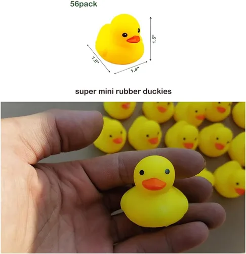 Miniatura 5 de 50 juguetes de pato de goma súper pequeños para el baño de niños y niñas, patos de goma chirriantes y flotadores a granel, decoraciones de pato