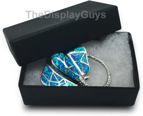 Miniatura 40 de TheDisplayGuys - Paquete de 25 cajas de cartón rellenas de algodón #10 para joyas, color negro mate (1.9 x 1.3 x 0.7 pulgadas), para envío