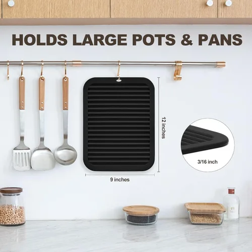 Miniatura 7 de Joyhalo Paquete de 4 salvamanteles de silicona para ollas y sartenes calientes, salvamanteles resistentes al calor de 480 ℉ para platos calientes