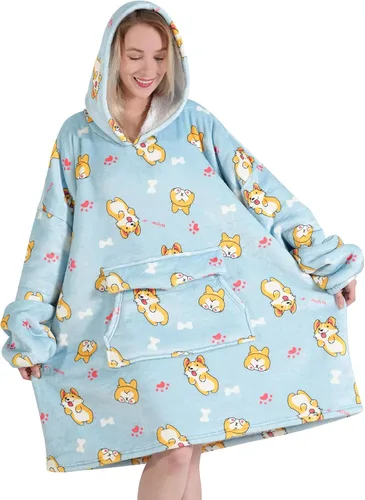 Miniatura 15 de Fiosnow Sudaderas con capucha de pizza y papas fritas para mujeres y hombres, sudaderas con capucha de tamaño grande para adultos, manta portátil
