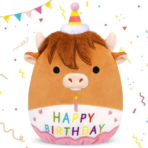 Miniatura 8 de Peluche de oso de peluche de cumpleaños de 8 pulgadas, juguetes de peluche de oso de peluche de cumpleaños suave, decoración de fiesta para niños