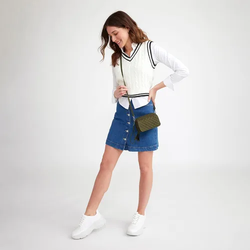 Miniatura 5 de Bolso cruzado todo en uno de algodón para mujer con protección RFID