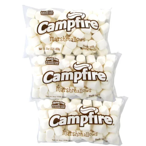 FireStix 3 libras de malvaviscos blancos grandes de fogata, hechos con vainilla natural, sin sabores artificiales, ideal para fogatas, s'mores