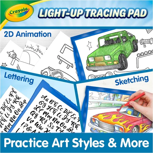 Miniatura 5 de Crayola Almohadilla de trazado iluminada: proyector de dibujo y trazado azul, para niños, regalos de vacaciones y Navidad para niñas y niños, mesa