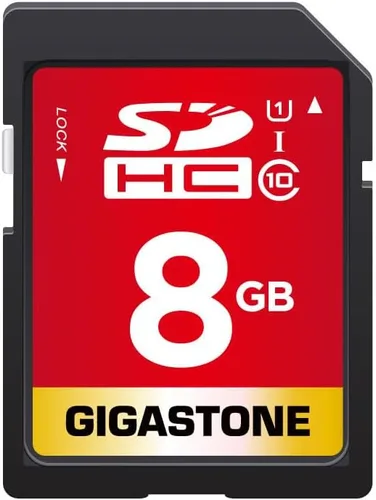 GIGASTONE Tarjeta SD de 8 GB UHS-I U1 Clase 10 SDHC Tarjeta de memoria Full HD Video Kodak Olympus Cámara Digital, con 1 mini estuche SD 8 GB U1