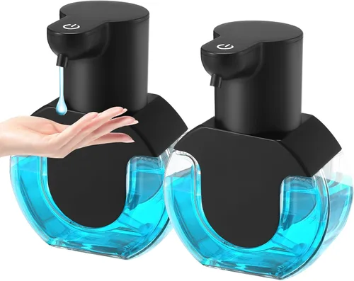 Miniatura 10 de VZZNN Paquete de 2 dispensadores automáticos de jabón espumoso de 14.2 oz/14.2 fl oz, dispensador automático de jabón espumoso sin contacto, bomba