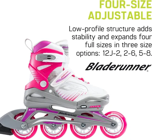 Miniatura 3 de Bladerunner by Rollerblade Phoenix - Patín en línea ajustable para niños VIOLETA BLANCO/ROSA