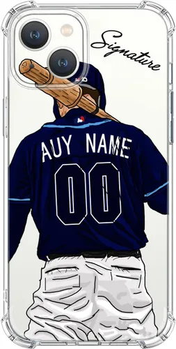 Miniatura 21 de Funda de béisbol transparente con nombre y número personalizados para iPhone 17 Air 16 15 Pro Max 14 13 Mini 12 11 Xs Xr SE3 8 7 6 Plus, con 4