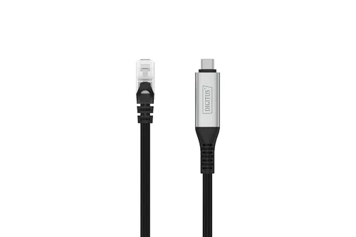 Miniatura 7 de DIGITUS USB to Ethernet Cable - Type-C to RJ45 - USB-C 3.2 Gen1 - 1Gbps - 2m - LSZH - CAT 6A S/FTP - AWG 26 - Plug & Play - Black