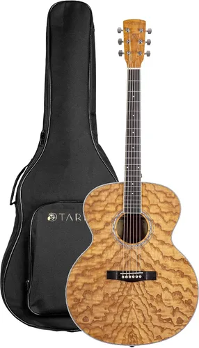 TARIO 41 '' Antiguo Cuerpo Jumbo Guitarra Acústica Cuerpo Fresno Rizado Cuerpo Okoume Cuello Natural