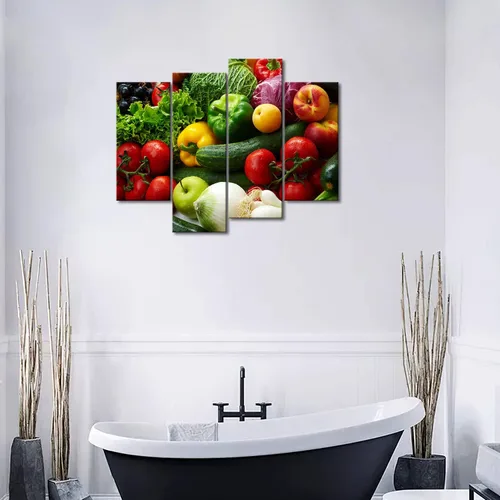 Miniatura 4 de Las diversas verduras coloridas de la pintura del arte de la pared de las imágenes imprimen en la comida de la lona la imagen para la decoración