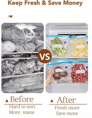 Miniatura 8 de Sous Vide - Bolsas reutilizables sin BPA con sellado al vacío para almacenamiento de alimentos, congelación, bolsa de almacenamiento al vacío