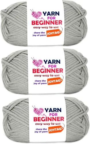 Miniatura 36 de Paquete de 3 hilos de ganchillo de mezcla de algodón y nailon - azul, gris, verde - 3x50g - puntadas fáciles de ver - kit de ganchillo y tejido
