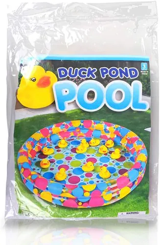 Miniatura 7 de ArtCreativity Piscina de juego de carnaval de Duck Pond - Mini piscina inflable de pato de 3 pies para niños, piscina duradera para niños