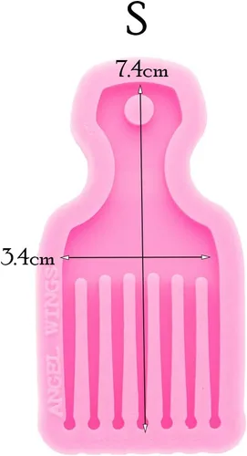 Miniatura 2 de Molde de silicona brillante brillante para hacer peines, llavero de resina epoxi, molde de arcilla polimérica, moldes de fundición de resina