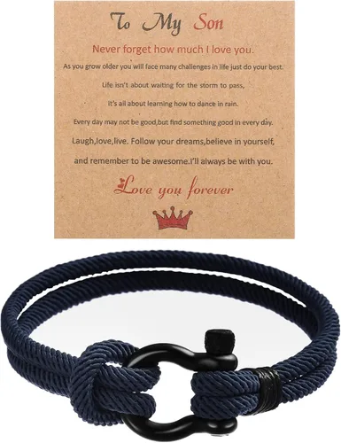 BTTLVZC Pulsera con texto en inglés To My Son Boyfriend, My Love con citas inspiradoras, cumpleaños, San Valentín, Acción de Gracias, Navidad,