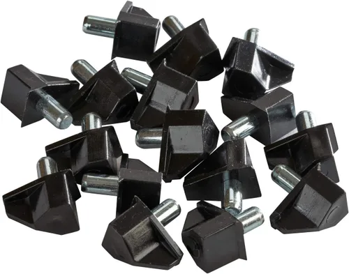 Miniatura 10 de Rok Hardware - Juego de 20 soportes para estantes de 0.197 in, color marrón, clavija de acero para armario de cocina, estantes de libros