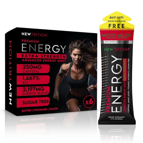 Miniatura 7 de NewTrition® Shots de Energía Extra Fuertes, Sin Azúcar 1.7 fl oz (Paquete de 24, 8 Sabores) - Bebidas Energéticas de 250mg de Cafeína con Vitamina B